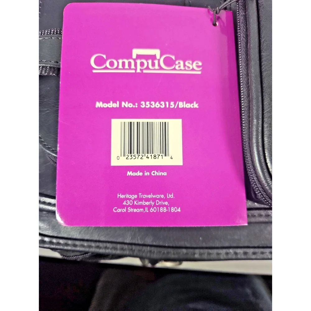 Compucase Briefcase Vintage Laptop Bag Black Expandable NWT